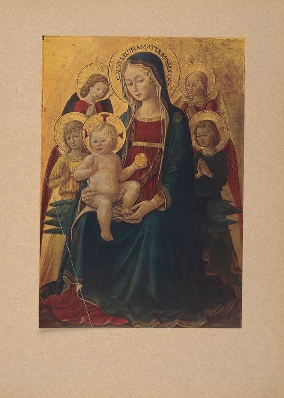 Bartolomeo Caporali, Madonna col Bambino e angeli as a canvas print