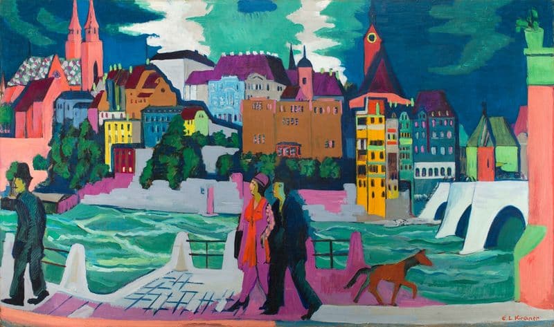 Basel with the Rhine (1927–28) as a canvas print