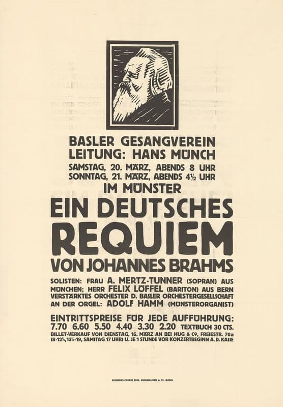 Basler Gesangverein – Ein deutsches Requiem – von Johannes Brahms as a canvas print