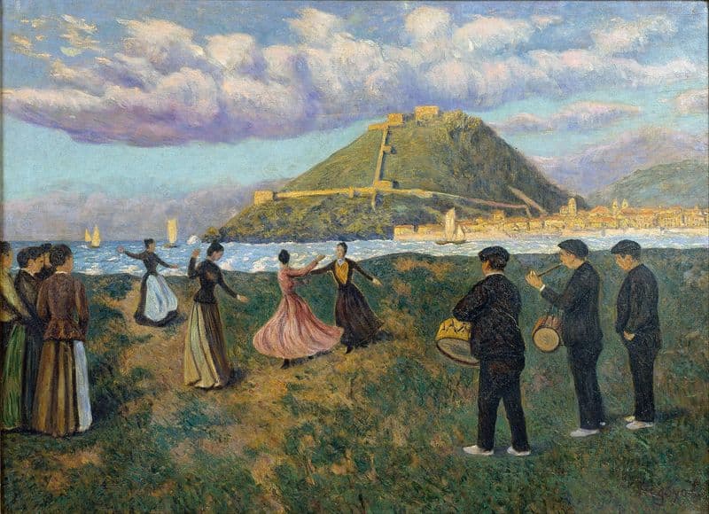 Basque Celebration (dance at El Antiguo, San Sebastián) (circa 1890) as a canvas print