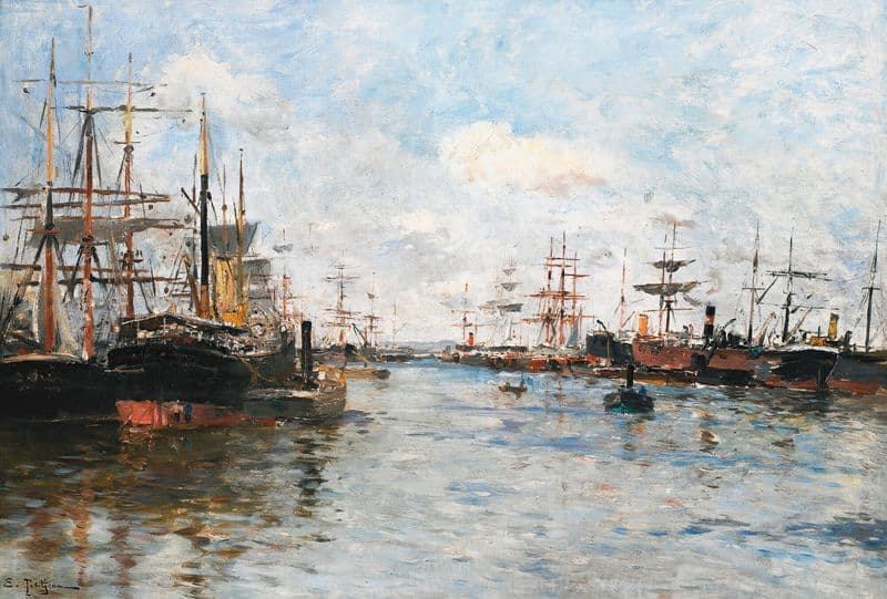 Bateaux en Rade as a canvas print