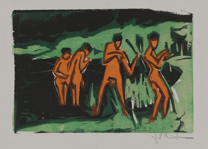 Bathers Tossing Reeds as a canvas print