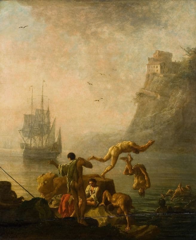 Bathing Men as a canvas print