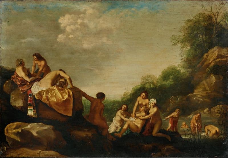 Bathing Nymphs as a canvas print