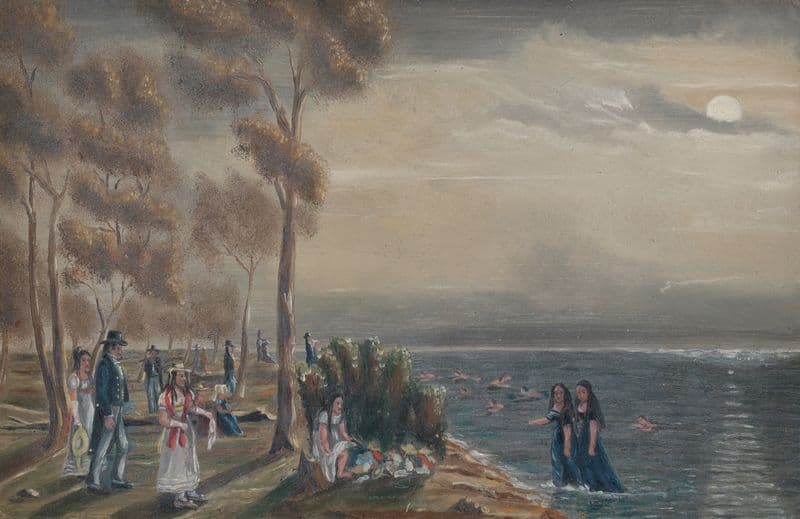Bathing Party (1870s) as a canvas print