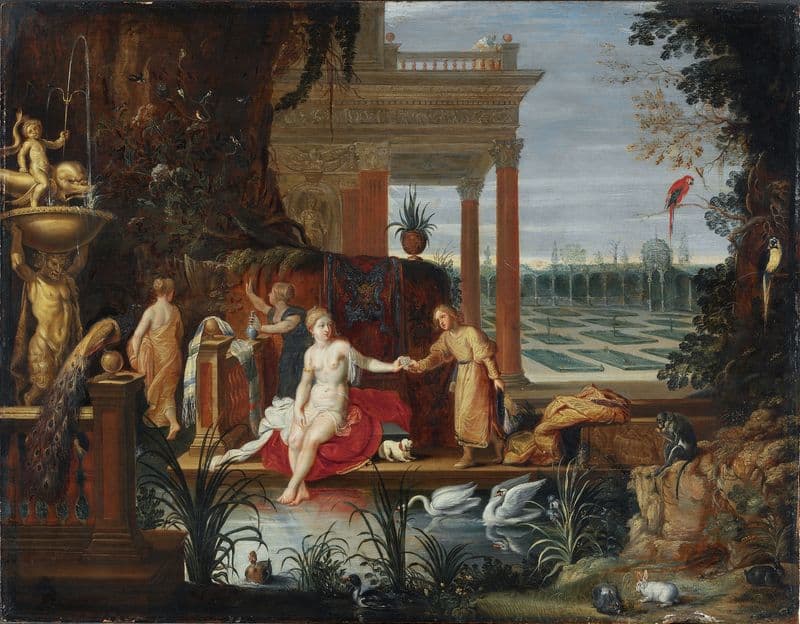 Bathseba in the Bath Receiving the Letter from King David as a canvas print