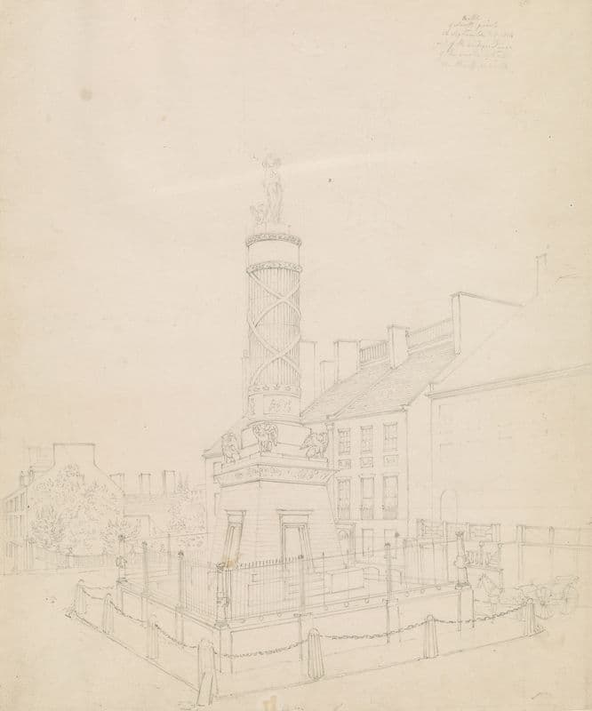 Battle Monument as seen from the west door of City Hotel, Baltimore as a canvas print