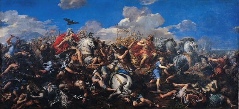 Battle of Alexander versus Darius (between 1644 and 1650) as a canvas print