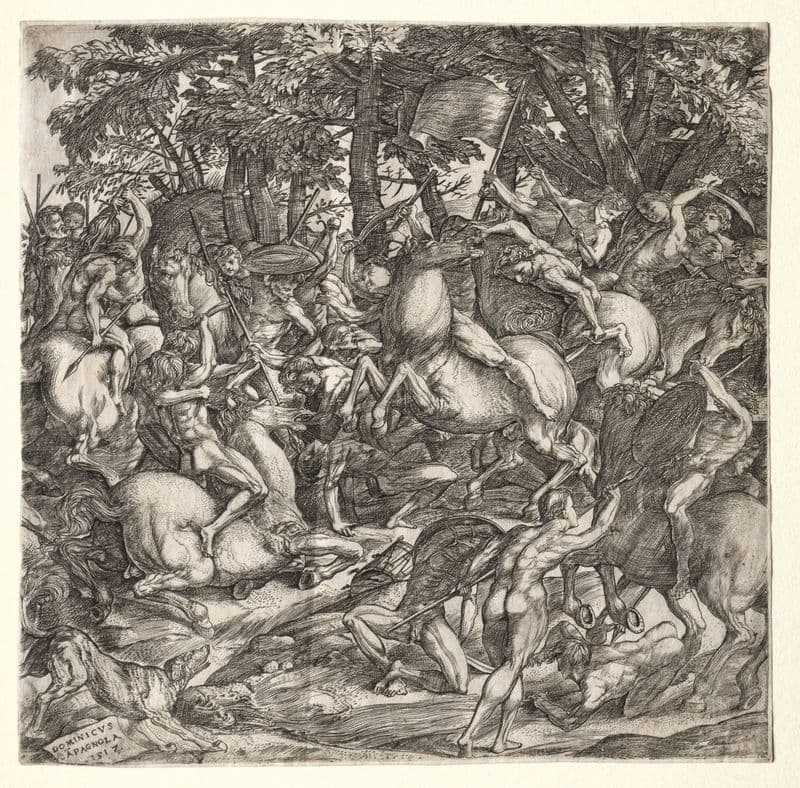 Battle of Naked Men as a canvas print