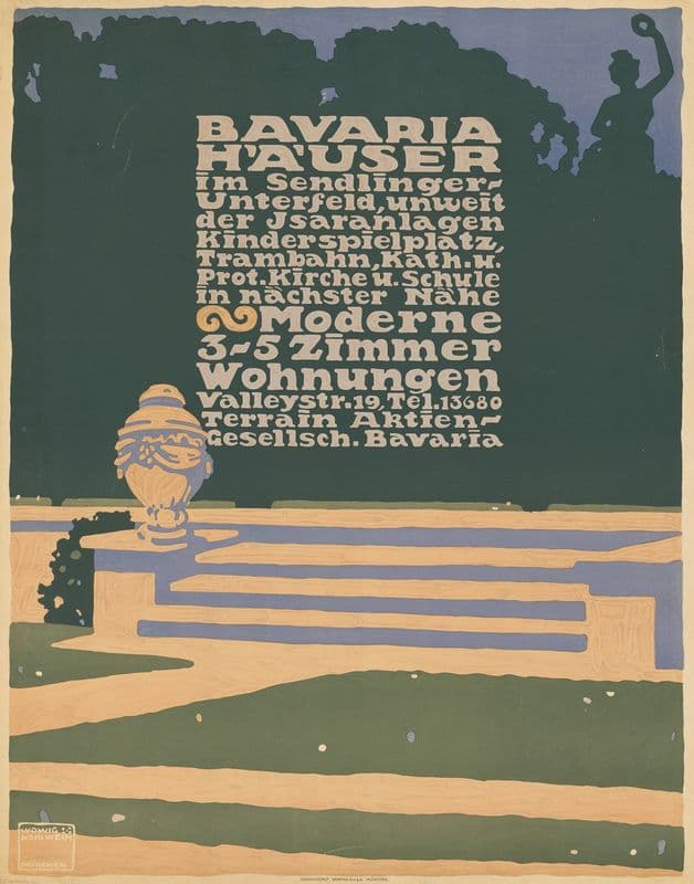 Bavaria Häuser im Sendlinger-Unterfeld. Terrain Aktien-Gesellschaft as a canvas print