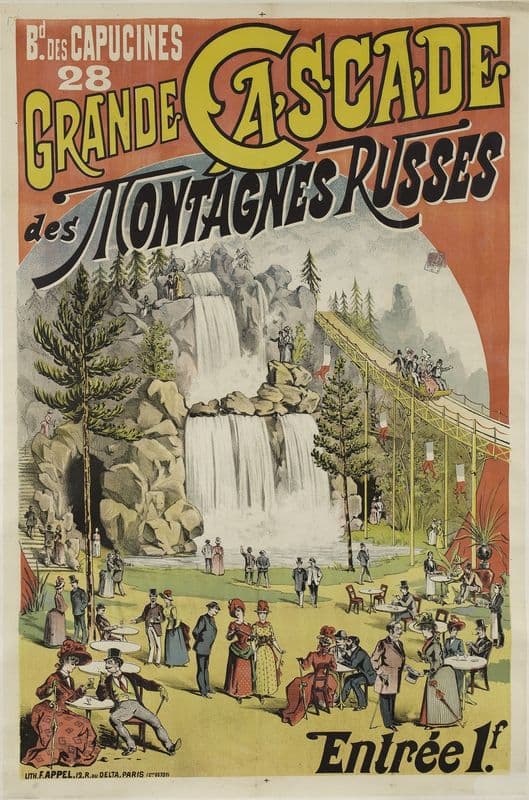 Bd Des Capucines 28 Grande Cascade Des Montagnes Russes Entrée 1f as a canvas print