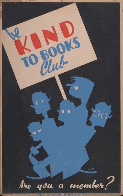 Be kind to books club (1936-1940) as a canvas print