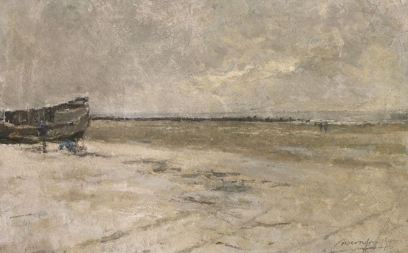 Beach Corner, Grey Weather (Beach View at De Panne) (ca. 1888) as a canvas print