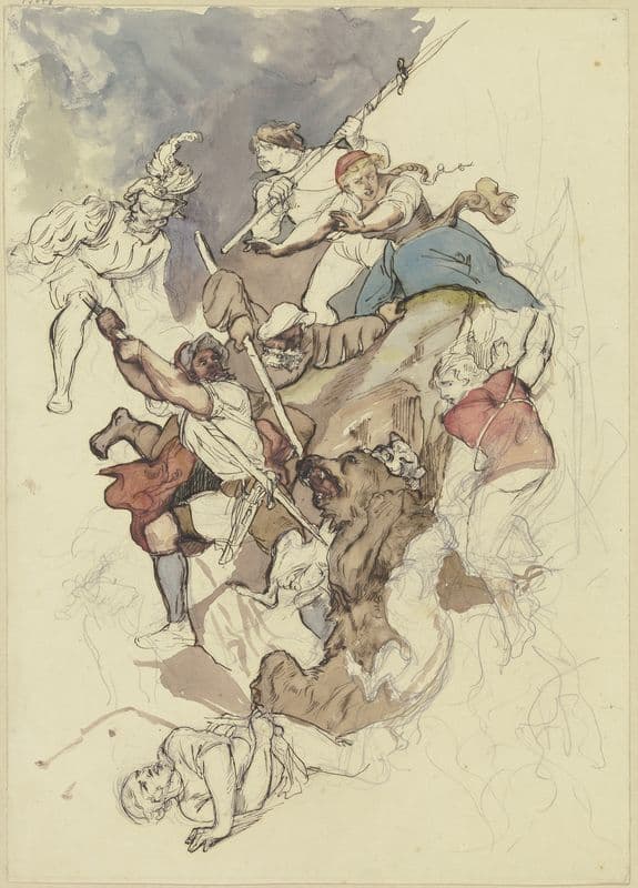 Bear hunt as a canvas print