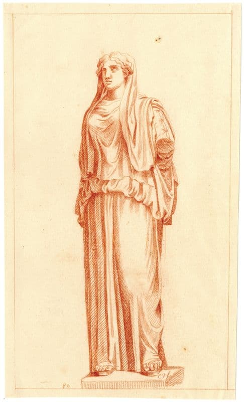 Beeld van staande vrouw as a canvas print