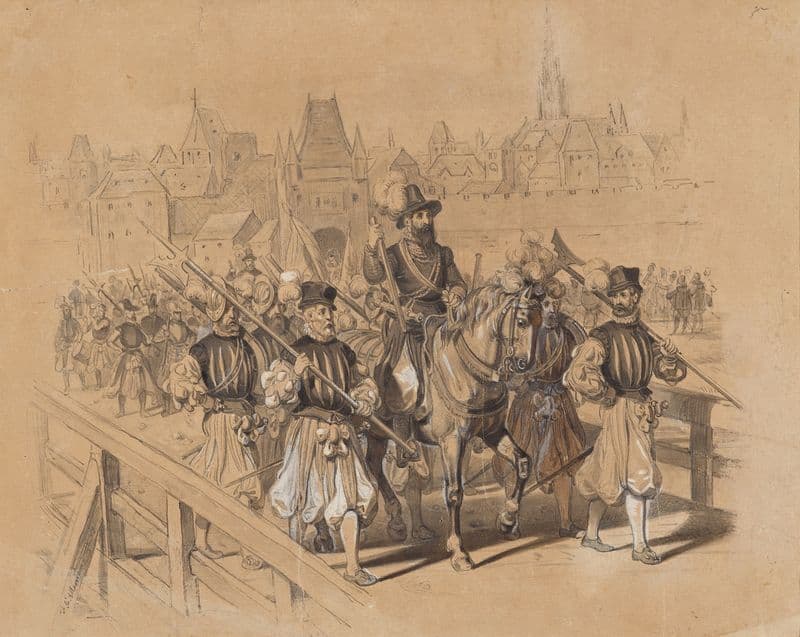 Begrüßung eines Fürsten durch den Bürgermeister und das Bürgerregiment von Wien as a canvas print