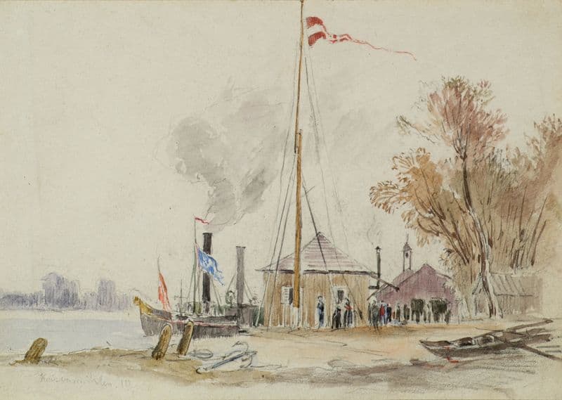 Bei den Kaisermühlen in Wien as a canvas print