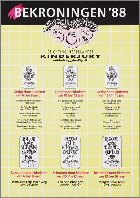 Bekroningen ’88; Stichting Nederlandse Kinderjury as a canvas print