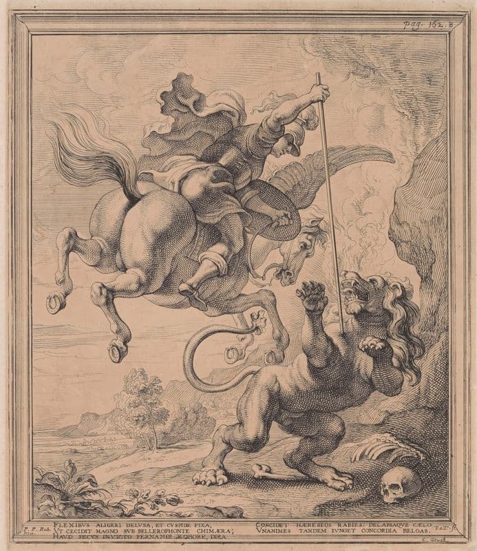 Bellerophon Killing the Chimera as a canvas print