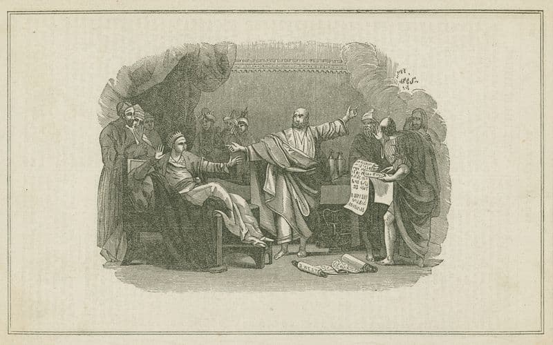 Belshazzar’s feast–Daniel interpreting the handwriting on the wall (1775 - 1850) as a canvas print