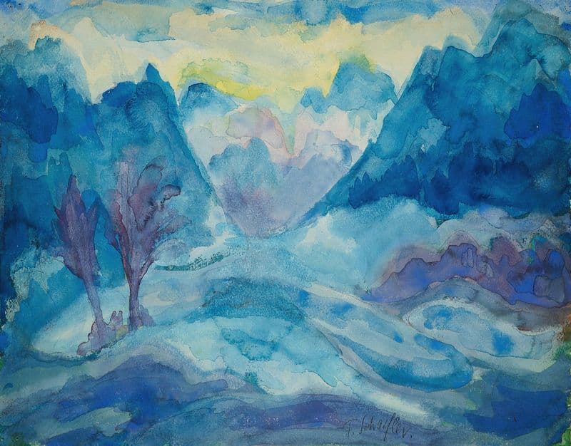 Berge im Winter (1920s) as a canvas print