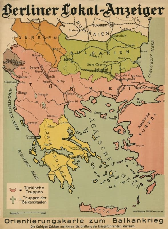 Berliner Lokalanzeiger. Balkankrieg (1912 - 1913) as a canvas print