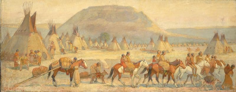 Blackfoot Camp Scene as a canvas print