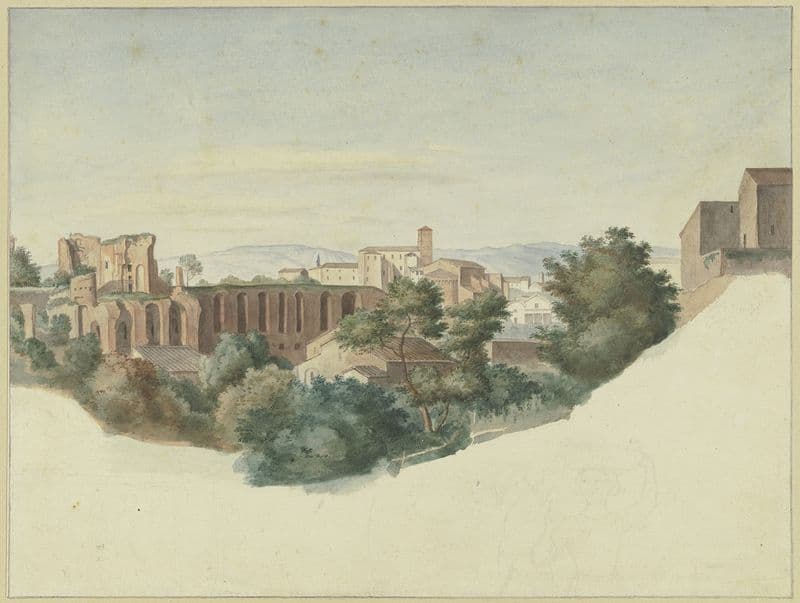 Blick auf SS. Giovanni e Paolo in Rom as a canvas print