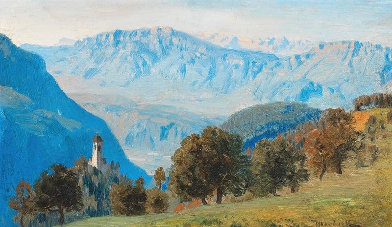 Blick von Oberbozen auf die Mendel und Brenta as a canvas print