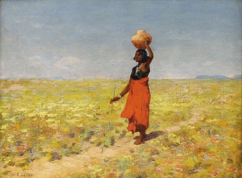 Blind Hopi Girl Returning from a Desert Watering Hole as a canvas print