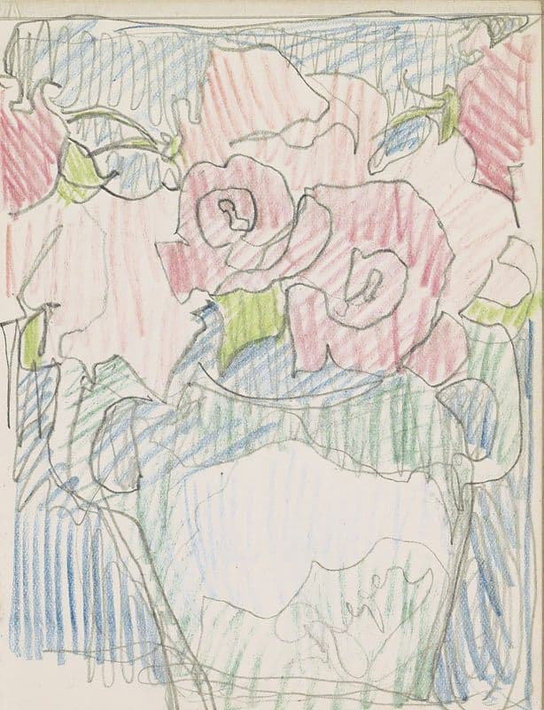 Bloemen in een vaas as a canvas print