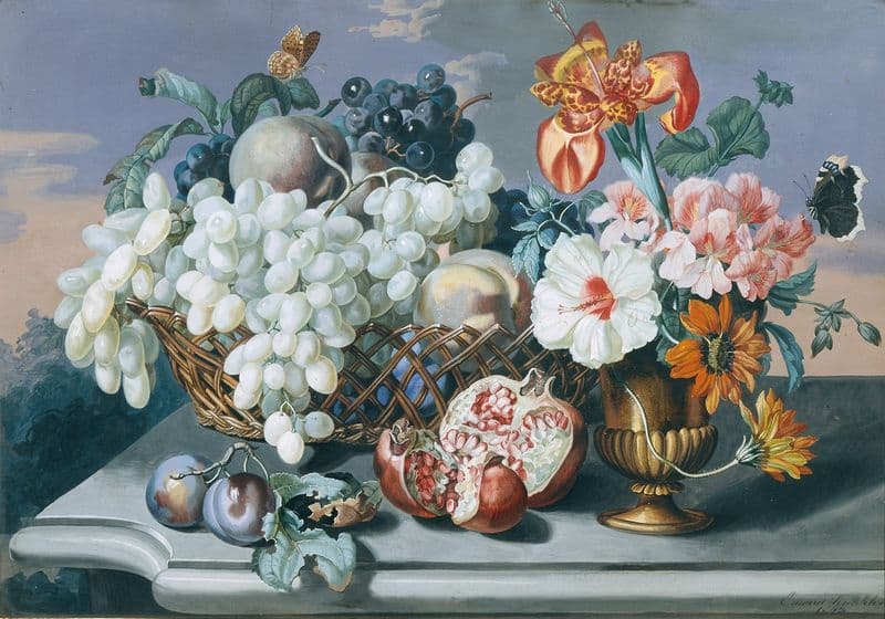 Blumen und Früchte as a canvas print