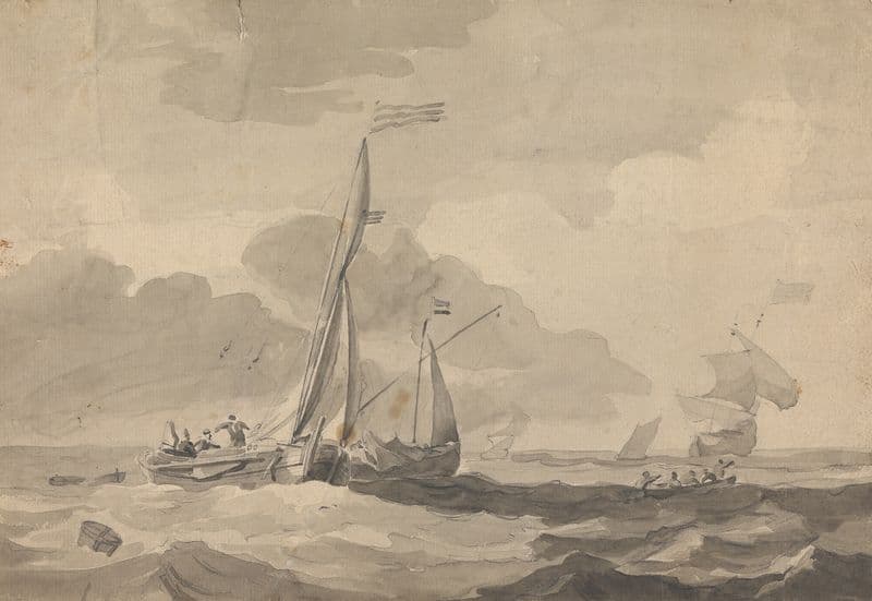 Boats at Sea as a canvas print