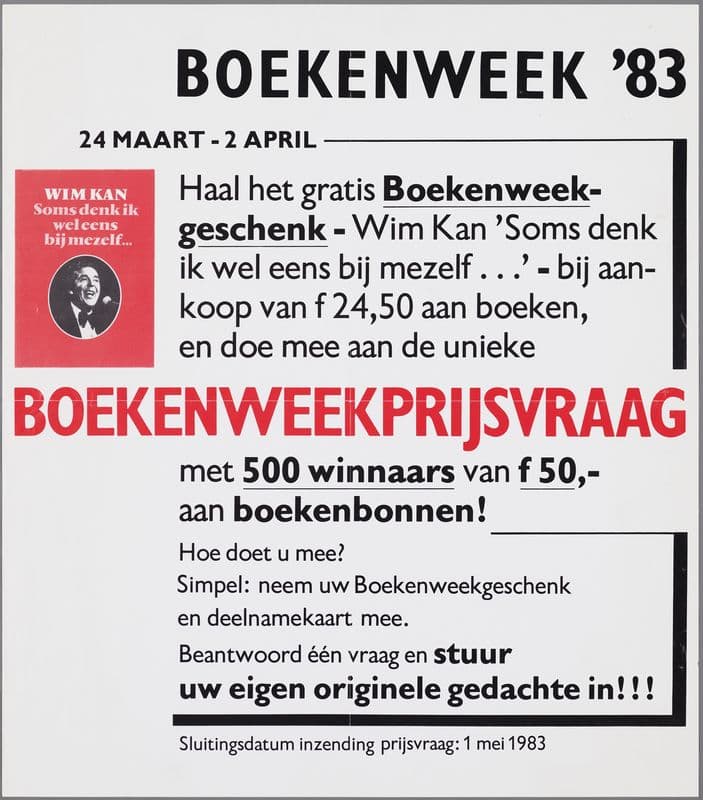 Boekenweek ’83 ; boekenweekprijsvraag as a canvas print