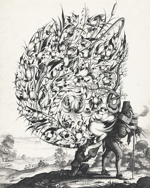 Boeket op rug van marskramer as a canvas print