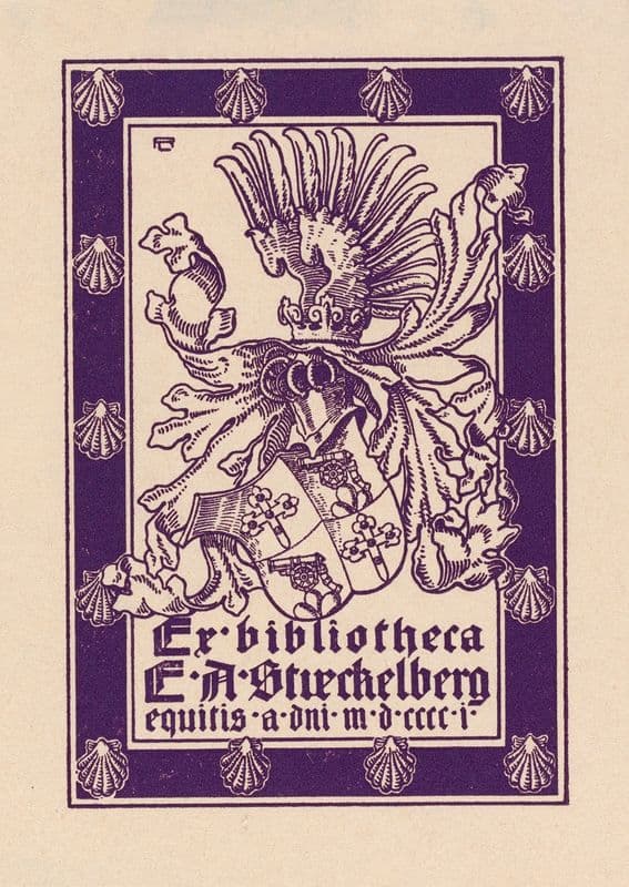 Bookplate; Ex bibliotheca E.A. Stueckelberg equitis a d^ni mdccci as a canvas print