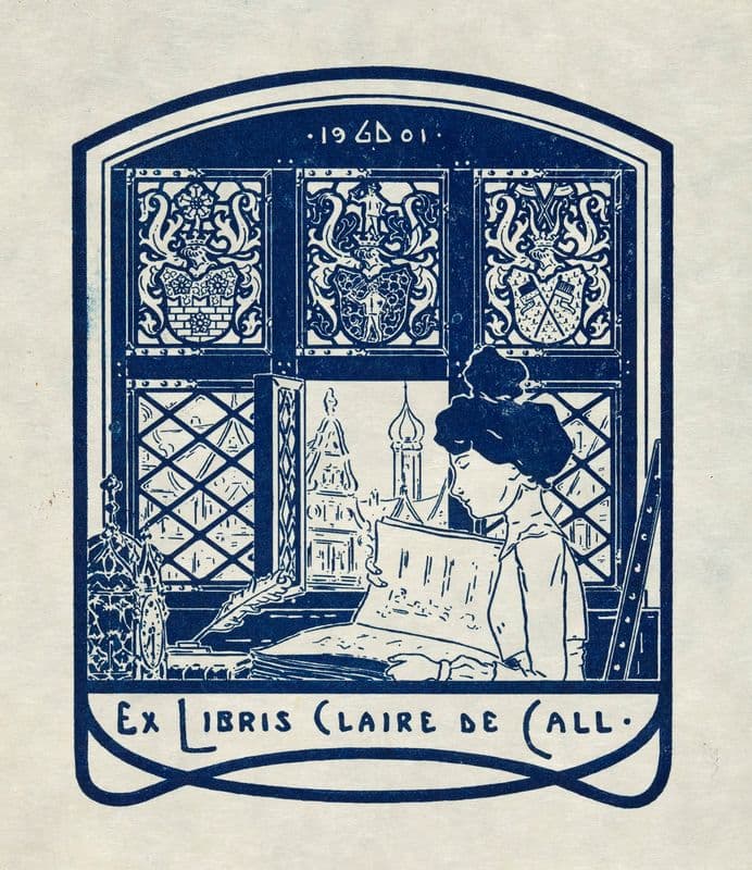 Bookplate of Claire de Call. as a canvas print