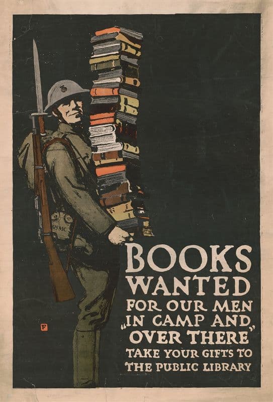 Books wanted for our men in camp and over there as a canvas print