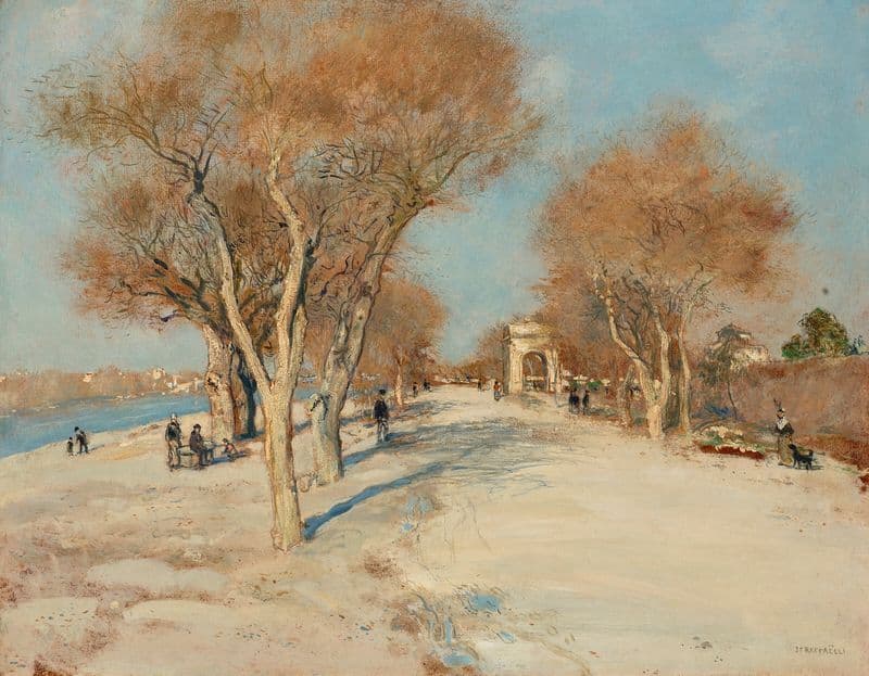 Bord de Seine; la route ensoleillée as a canvas print