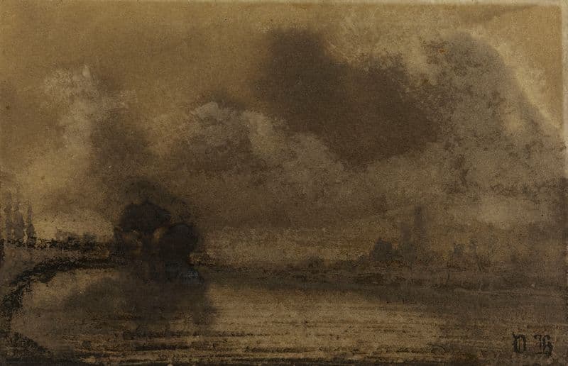 Bords d’un lac ou d’un fleuve as a canvas print