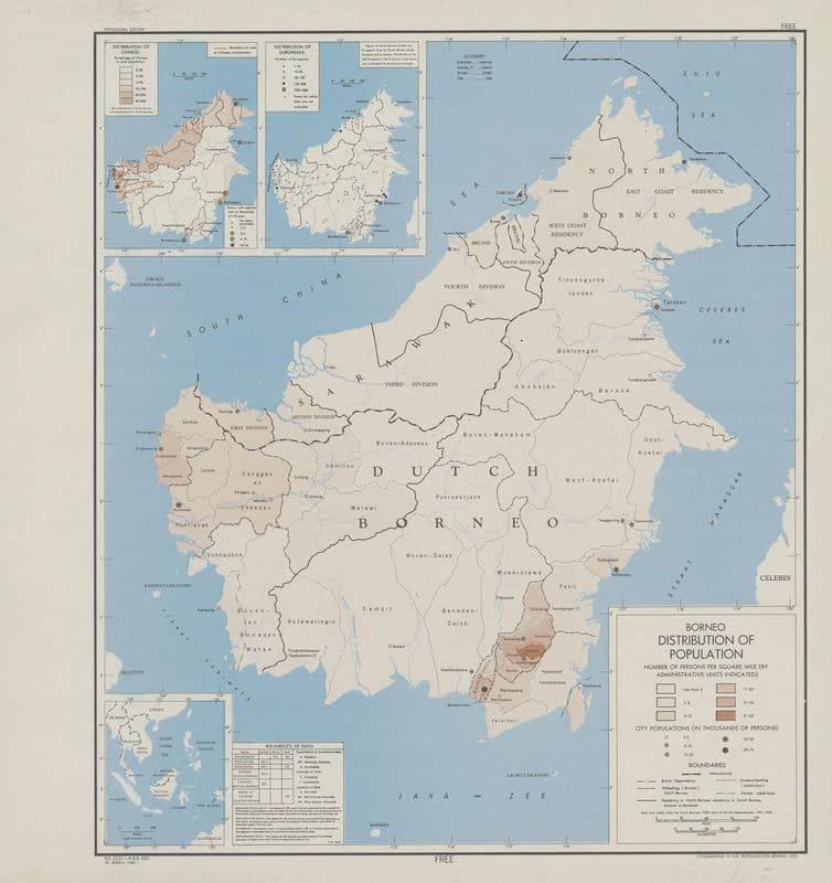 Borneo – distribution of population as a canvas print