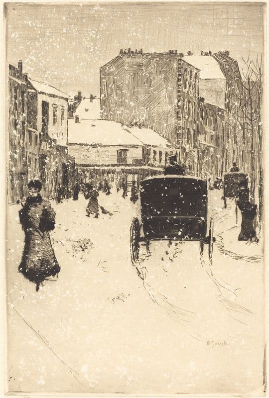 Boulevard Clichy in the Snow (Le boulevard Clichy par un temps de neige) as a canvas print