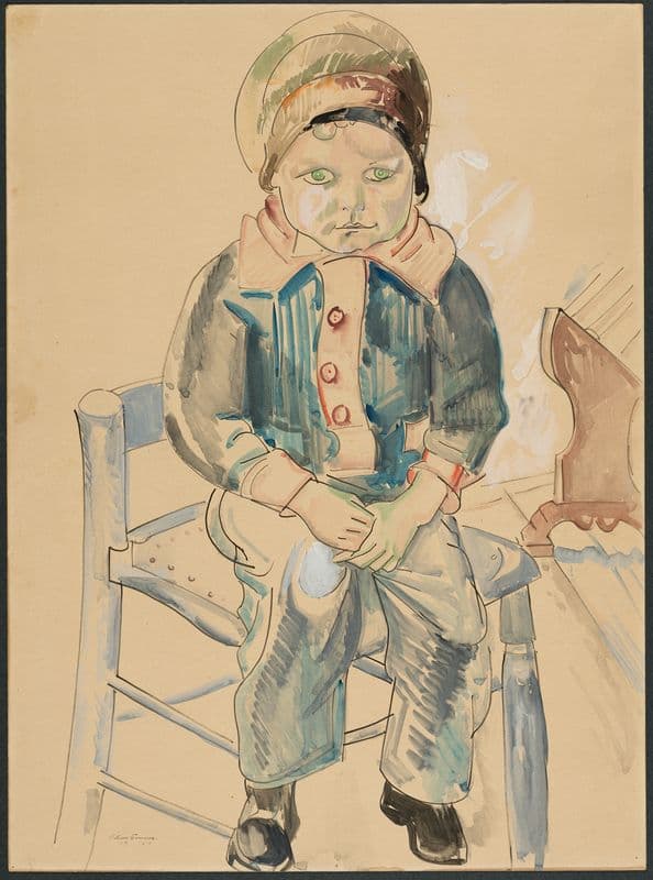 Boy on a Chair as a canvas print
