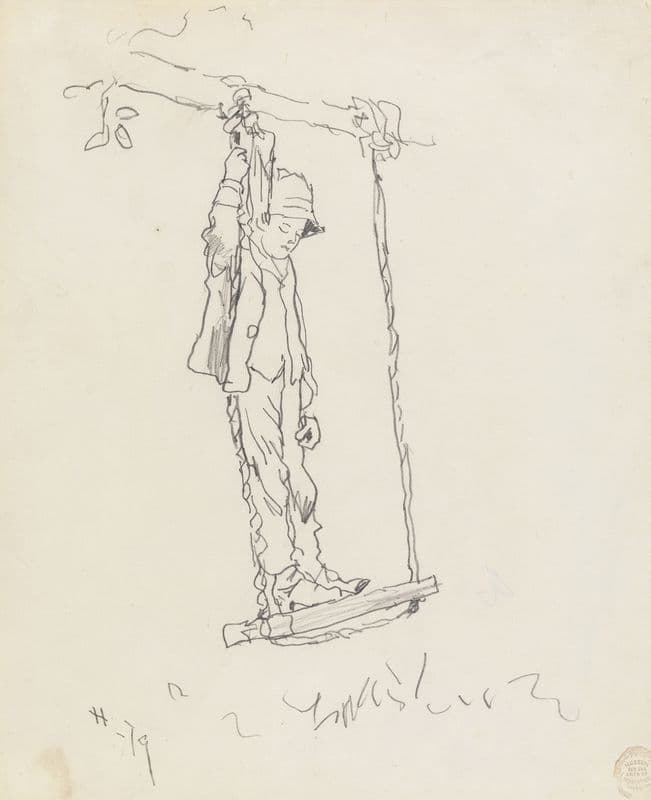 Boy on a Swing as a canvas print