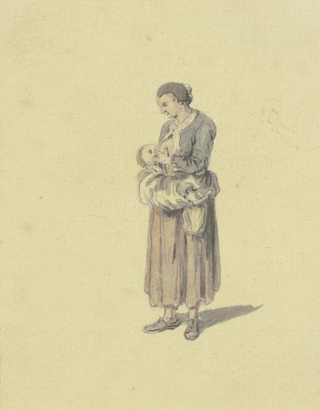 Breast-feeding woman as a canvas print