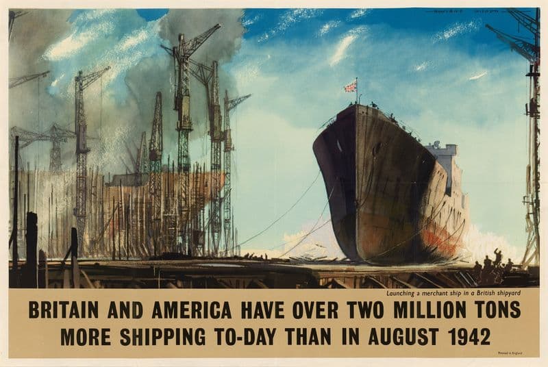 Britain and America Have Over Two Million Tons More Shipping Today Than in August 1942 as a canvas print