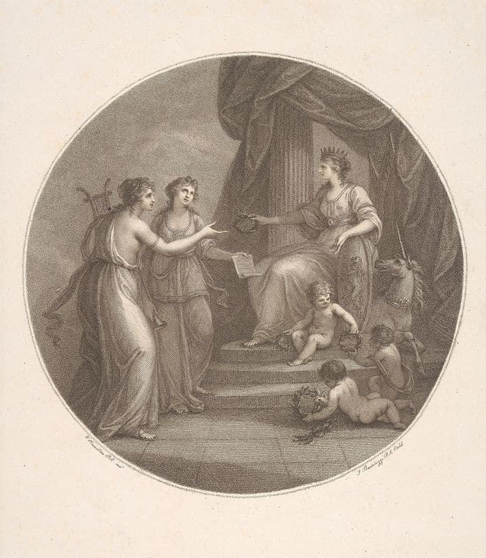 Britannia Rewarding Music and Literature as a canvas print