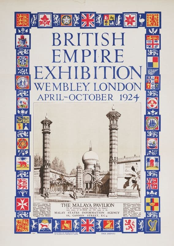British Empire Exhibition, Wembley, London, April-October 1924; The Malaya pavilion as a canvas print