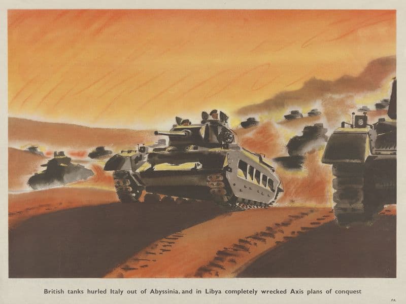 British tanks hurled Italy out of Abyssinia, and in Libya completely wrecked Axis plans of conquest as a canvas print