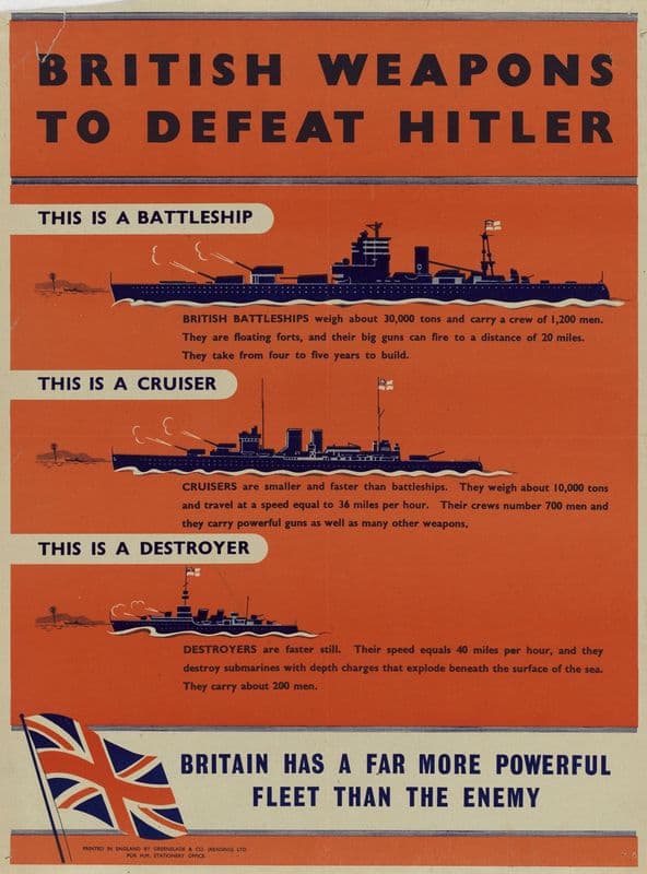 British Weapons to Defeat Hitler – Britain Has a Far More Powerful Fleet Than the Enemy as a canvas print